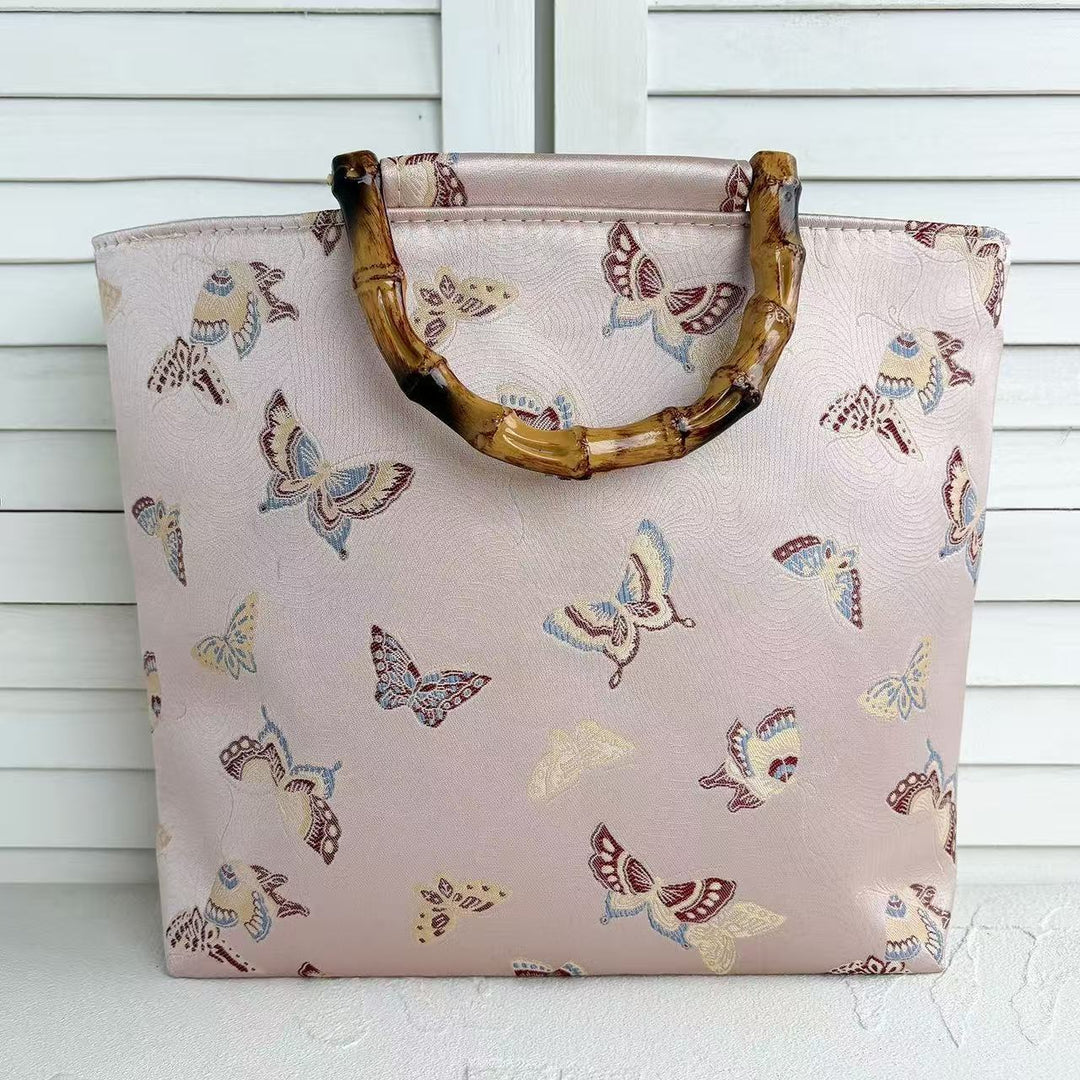Handcrafted bag with bamboo handles Kalsten