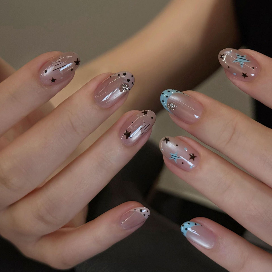 Artificial nails with Sparkling Star Theme Kalsten