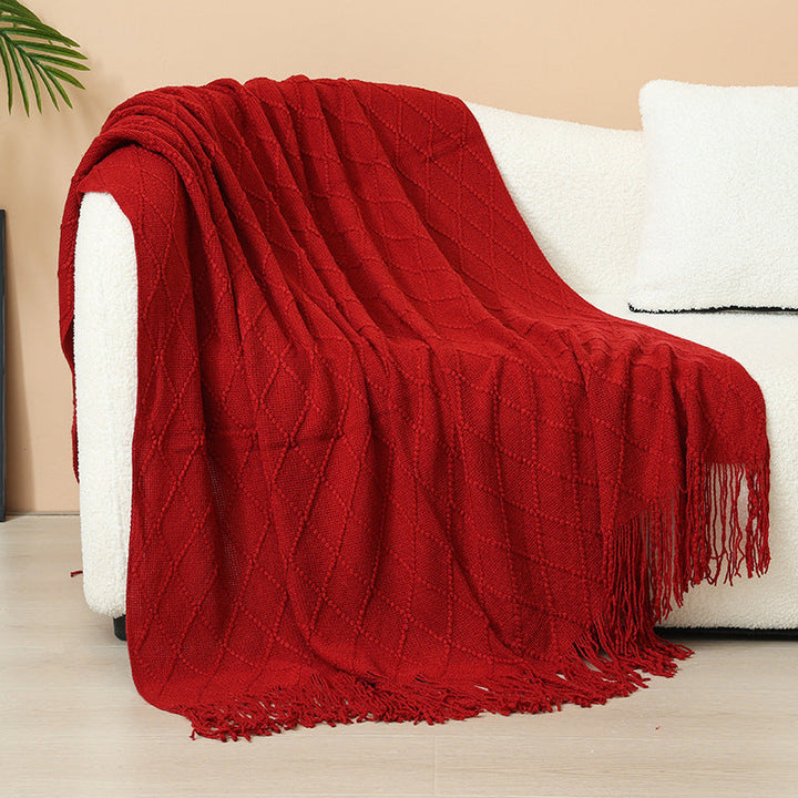 Women Elegant and stylish living and cuddly blanket with fringes Kalsten