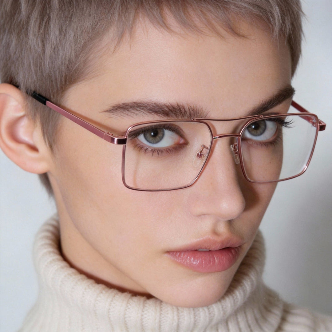 Women’s fashion rectangular glasses with stylish metal frame Kalsten