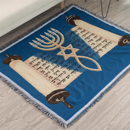 Decorative Fringed Tapestry Blanket