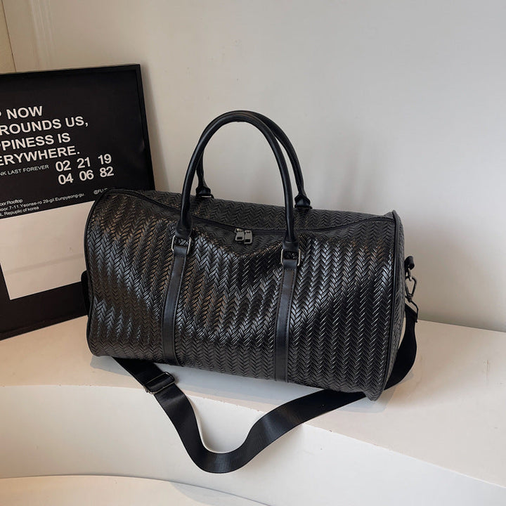 Sporty travel bag in modern basket pattern Kalsten