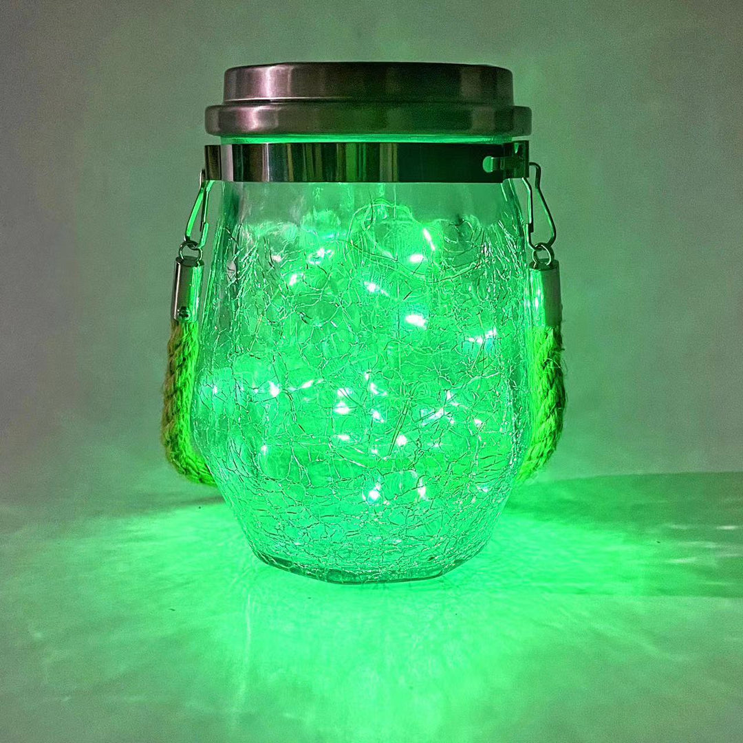 Contemporary Creative Crackle Glass Bottle Star Decor LED Solar String Light For Outdoor Patio | Kalsten
