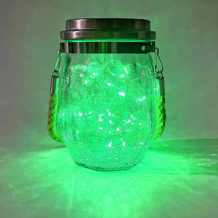 Contemporary Creative Crackle Glass Bottle Star Decor LED Solar String Light For Outdoor Patio | Kalsten