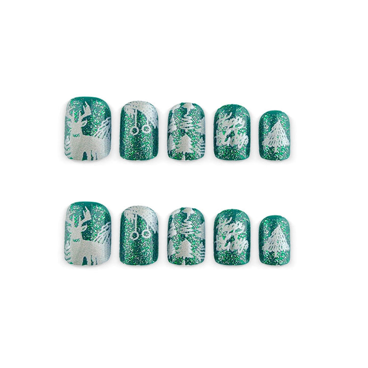 Artificial nails with festive winter motifs Kalsten
