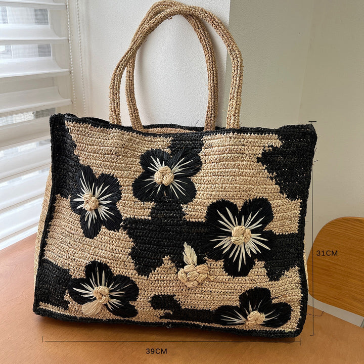 Handcrafted beach bag with floral design Kalsten