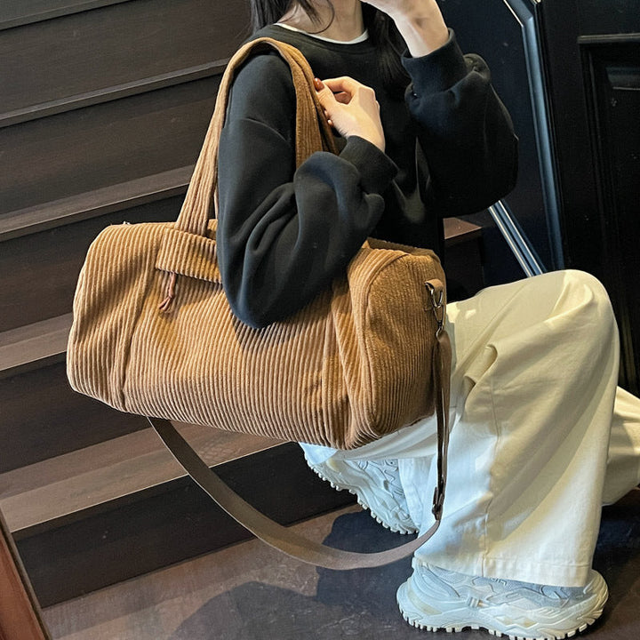 Sporty Travel Bag Made of Soft Cord Material with Adjustable Shoulder Strap Kalsten