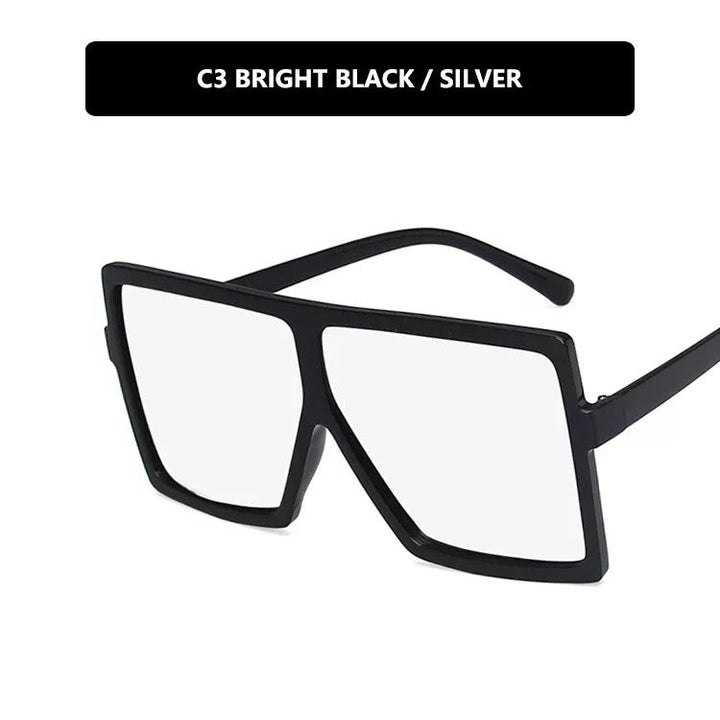 Women modern oversized sunglasses with transparent frame and stylish lenses Kalsten