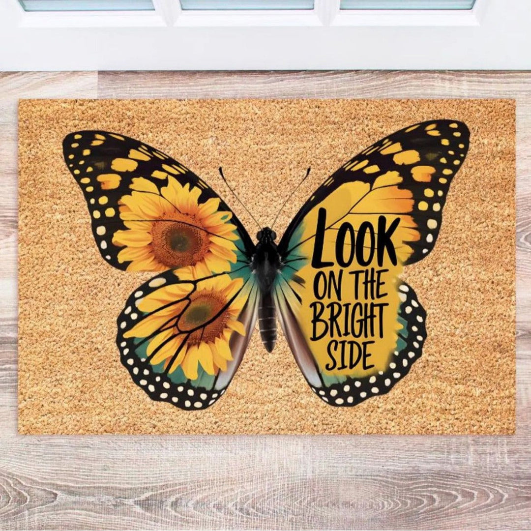 Decorative Bee Hive Welcome Indoor Outdoor Low-Profile Doormat With Non-Slip Rubber Backing