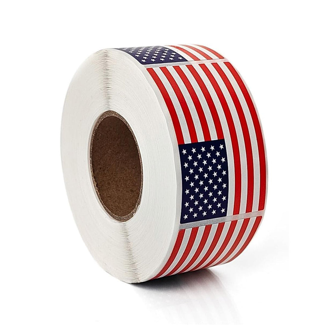 Independence Day adhesive USA flag sticker roll with glossy die-cut labels Kalsten