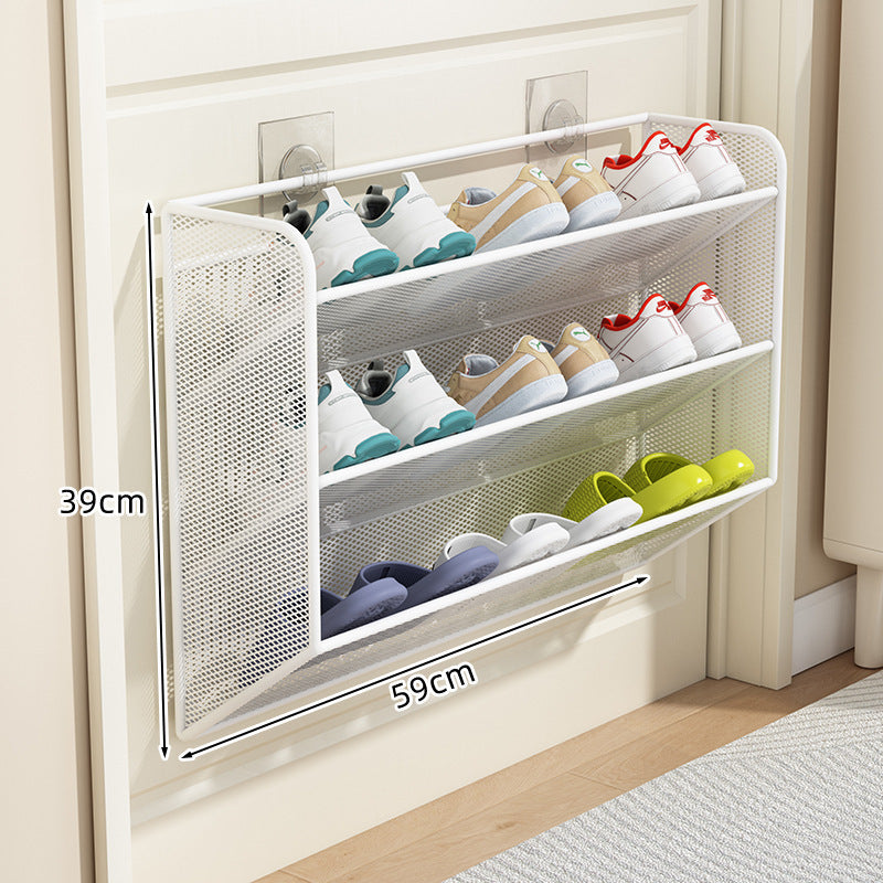 slim overdoor mesh shoe rack organizer with ventilated angled shelf Kalsten