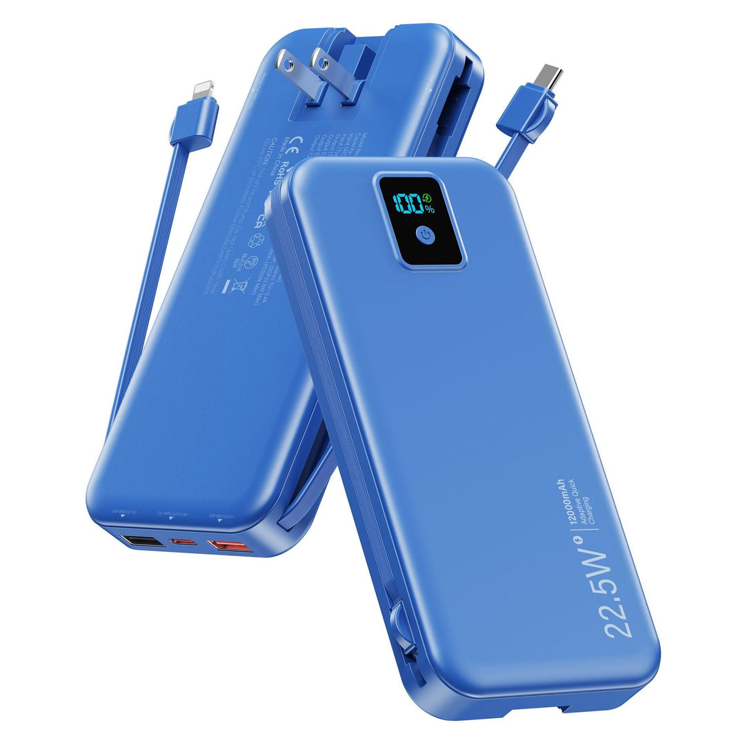 Power bank with digital LCD display and integrated charger Kalsten