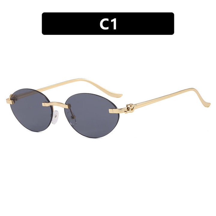 Women's elegant oval sunglasses with golden accents Kalsten