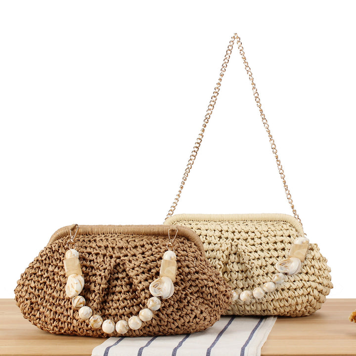 Braided Clutch with Pearl Accent Kalsten