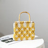 Stylish, Braided Handbag with Unique Checkered Pattern Kalsten