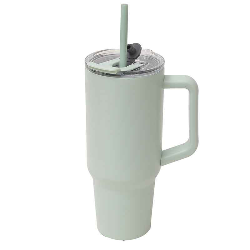 Unisex Insulated Drinking Cup with Handle and Integrated Straw Kalsten