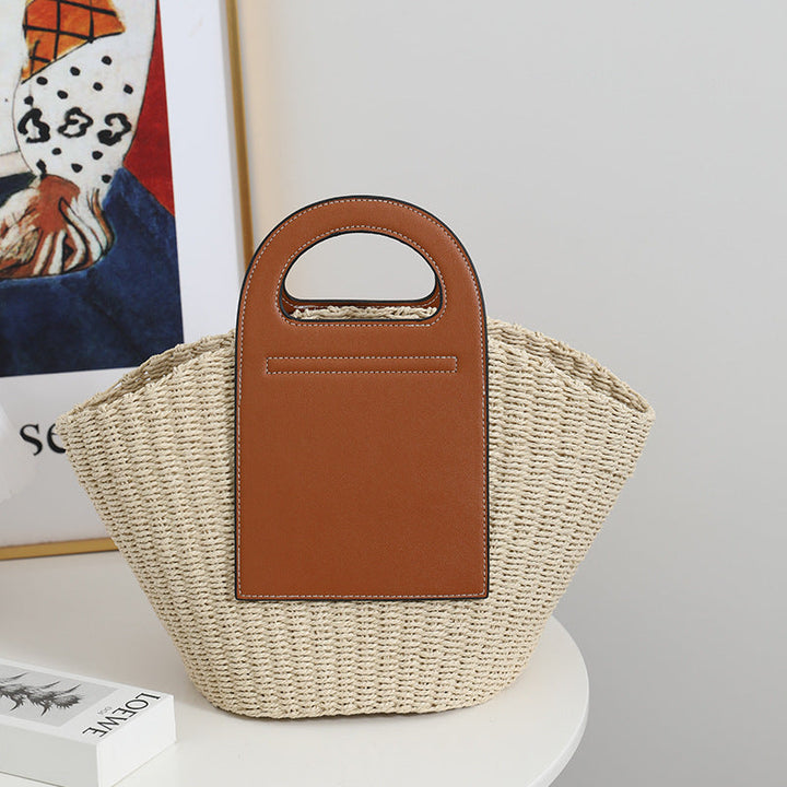Fashionable basket bag with elegant leather accents Kalsten