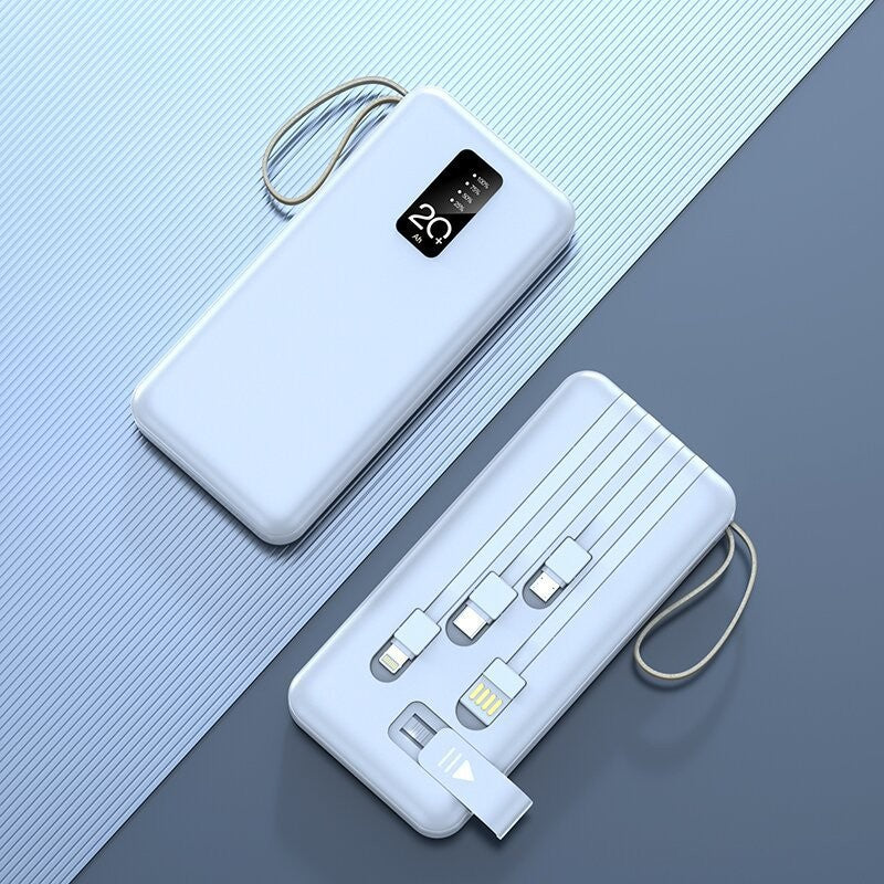 Portable power bank with integrated charging cables and intelligent energy management Kalsten