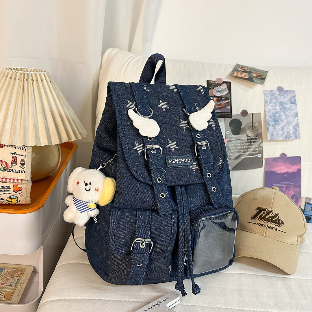 Casual Denim School Backpack