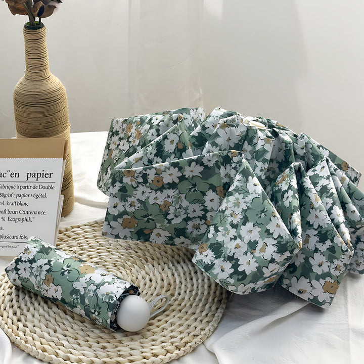 Ladies Folding Umbrella with Elegant Floral Pattern Kalsten