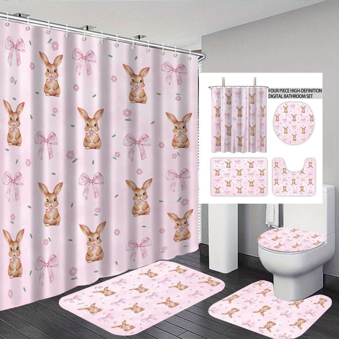 Bunny-Themed Digital Bathroom Decor Set Kalsten
