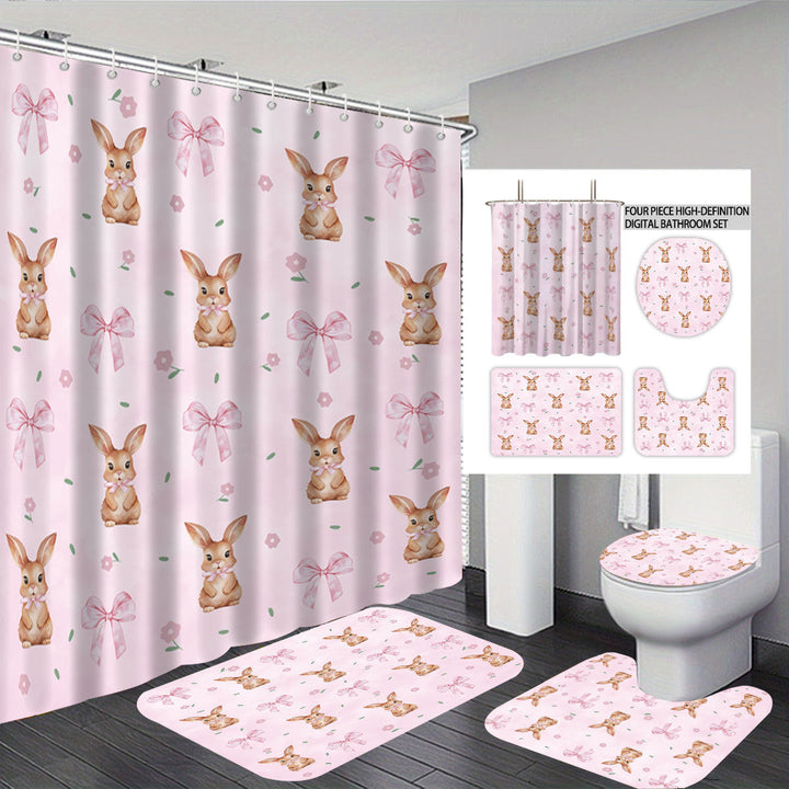 Bunny-Themed Digital Bathroom Decor Set Kalsten