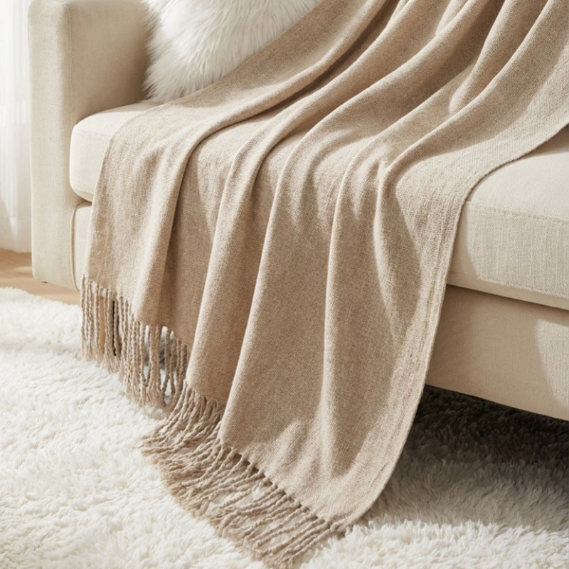 Ladies elegant and stylish couch blanket with fringes Kalsten