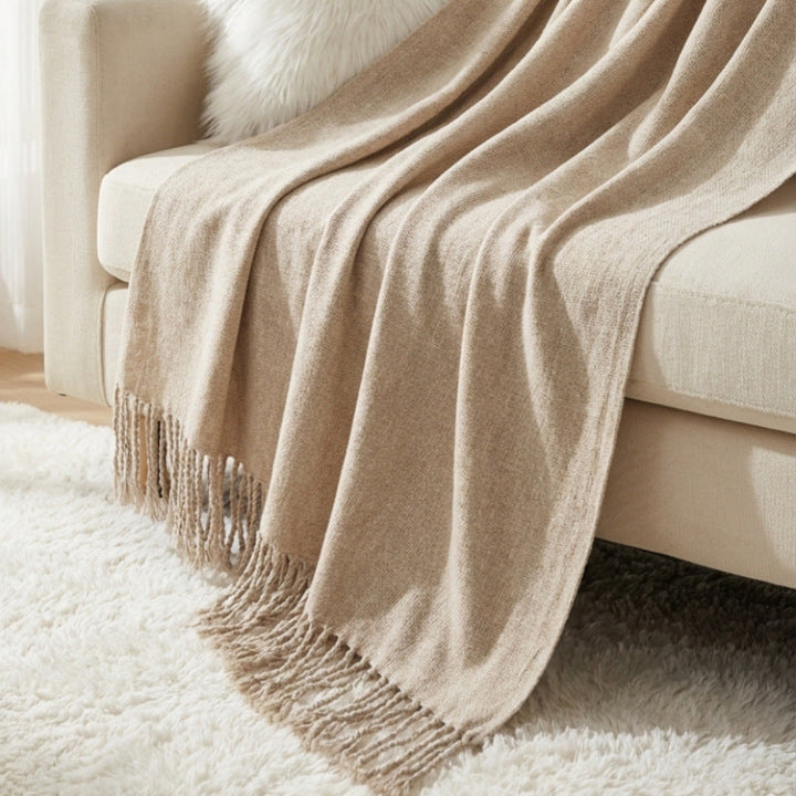 Ladies elegant and stylish couch blanket with fringes Kalsten