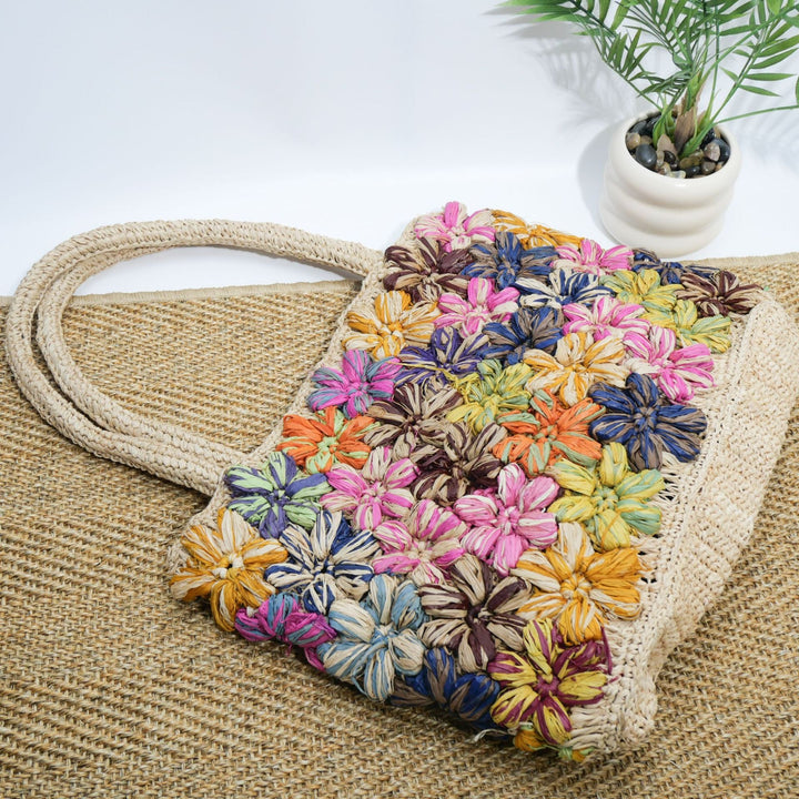 Handbag with Colorful Flower Applications Kalsten
