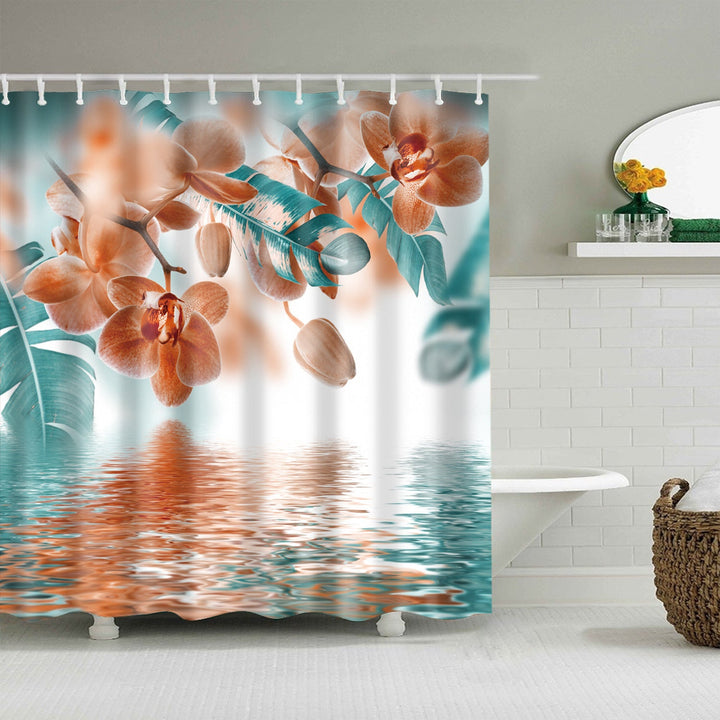 Floral Patterned Bathroom Shower Curtain Kalsten