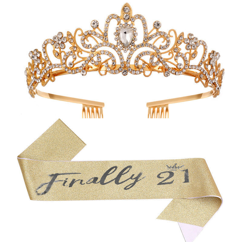 Women's Sparkling Crown with Radiant Rhinestone Embellishment Kalsten