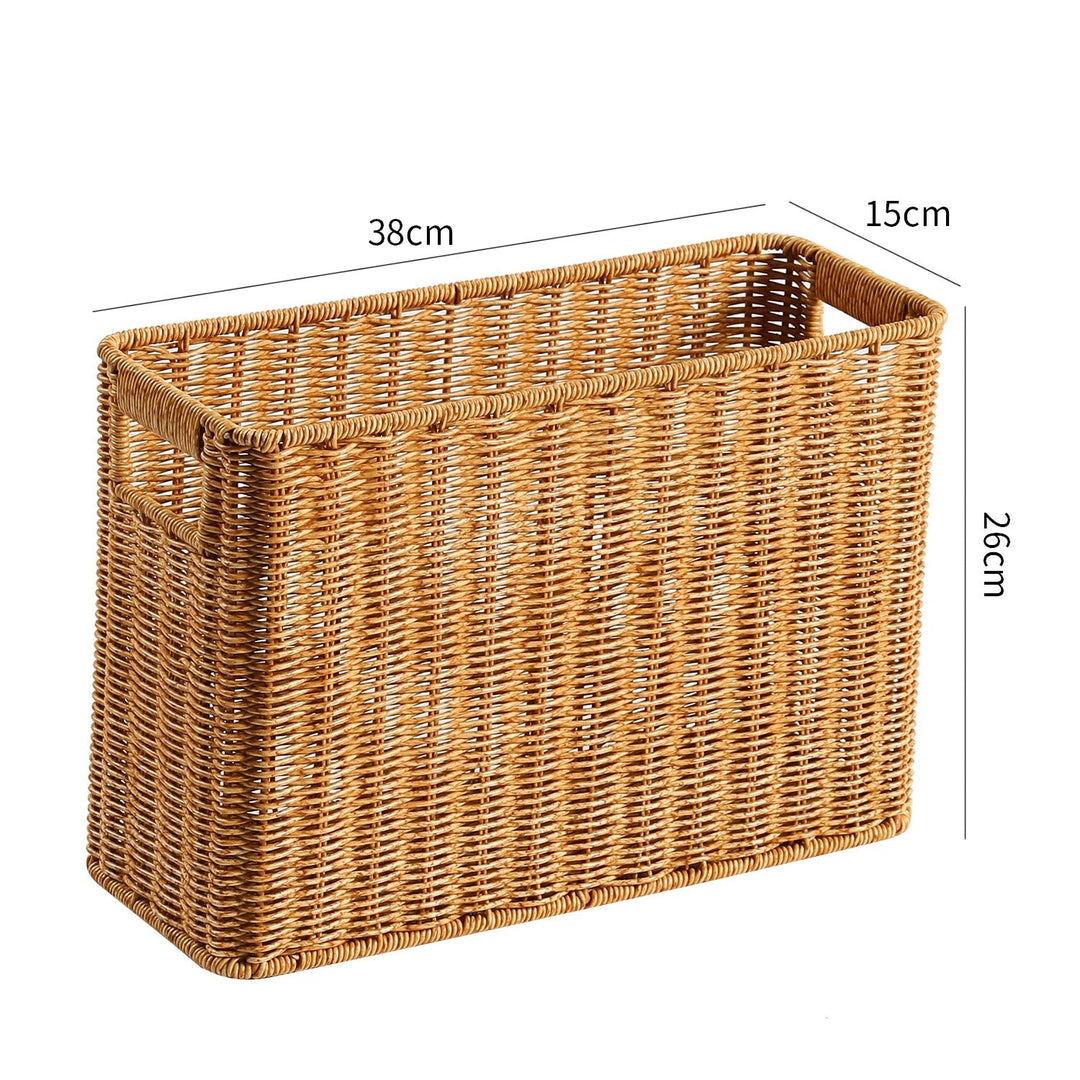 Handcrafted Rectangular Wicker Storage Bin Kalsten