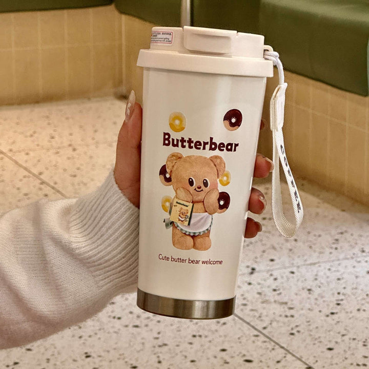 Women Insulated Drinking Bottle with Practical Carrying Handle and Cute Animal Design Kalsten
