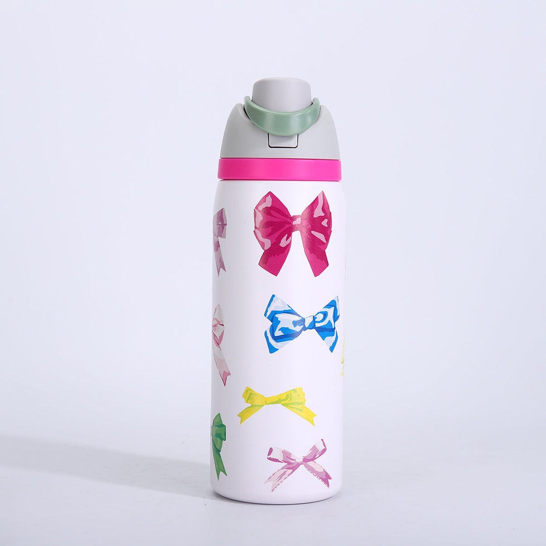 Vacuum-Insulated Stainless Steel Bottle With One-Touch Flip Lid And Integrated Carry Loop
