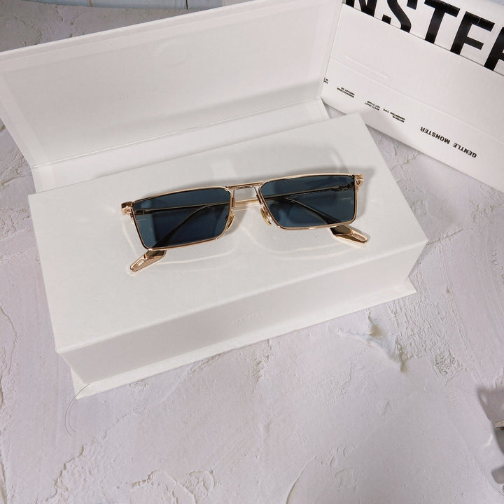 Fashionable sunglasses with rectangular metal frame Kalsten