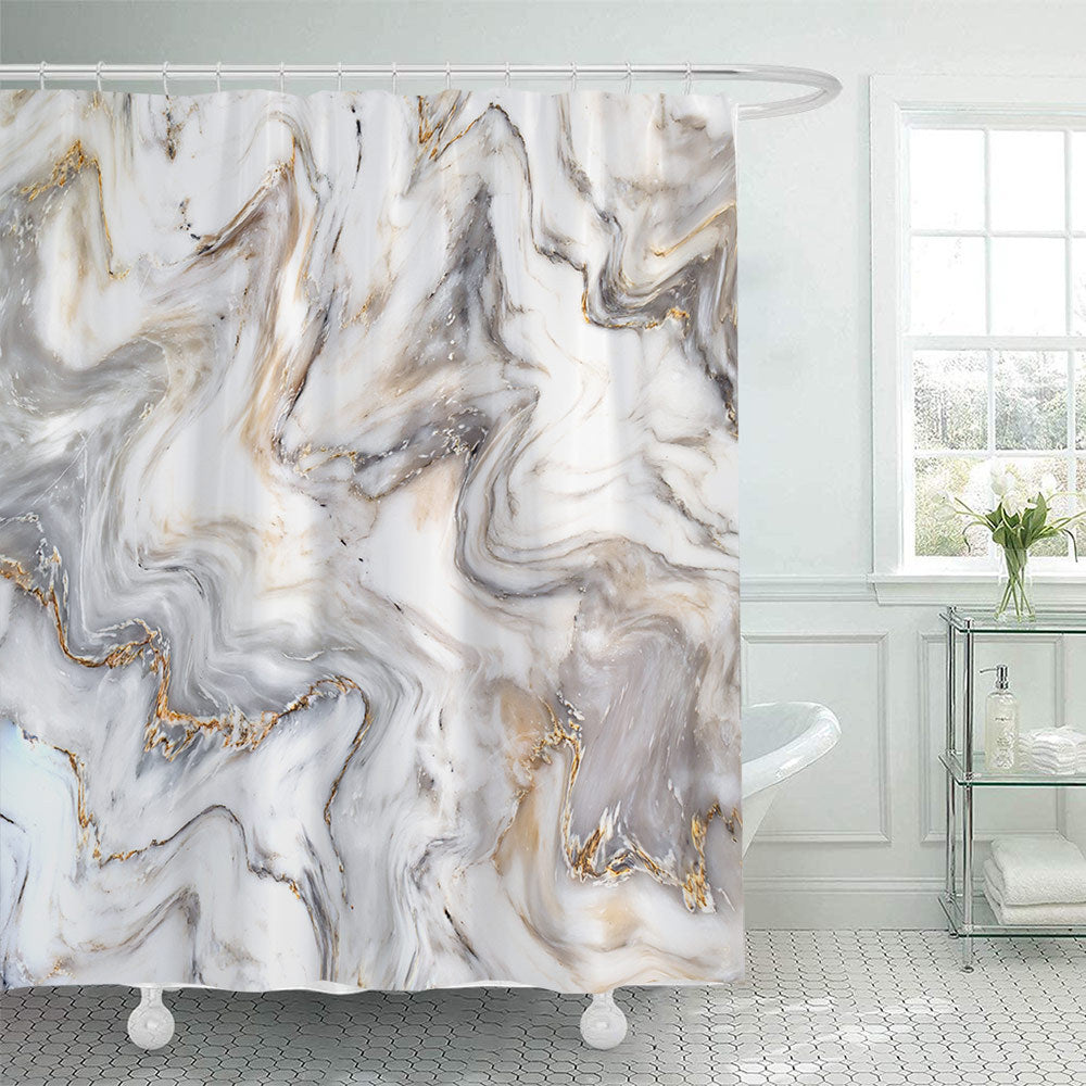 Elegant Marble-Patterned Shower Curtain Kalsten