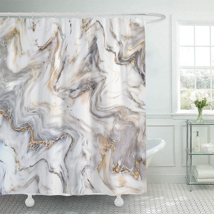 Elegant Marble-Patterned Shower Curtain Kalsten