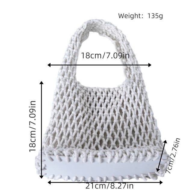 Macrame Tote Bag with Modern Design Kalsten