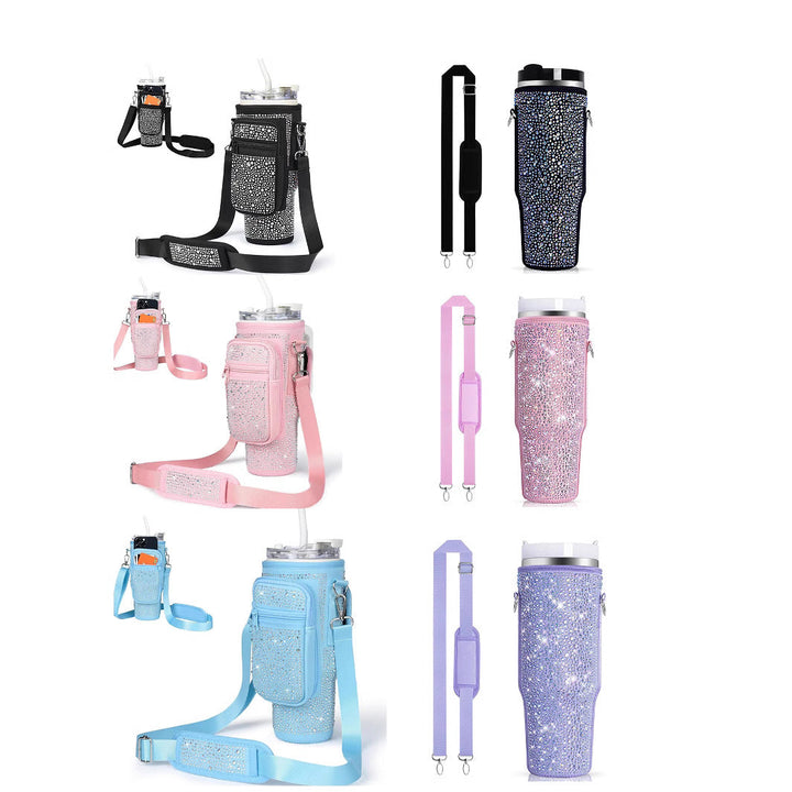 Ladies drinking bottle cover with sparkling rhinestones Kalsten