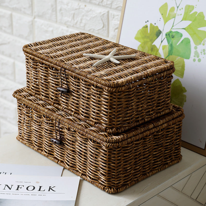 Handcrafted Natural Wicker Storage Chest Kalsten
