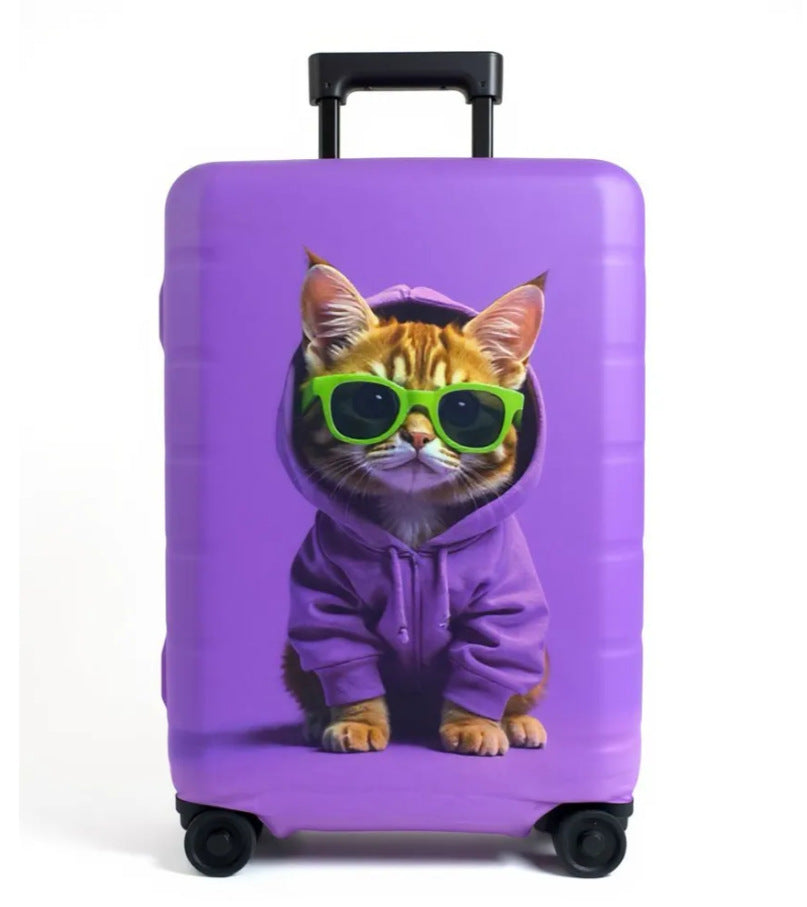 Unisex nan elastic suitcase cover with artistic marble print, shockproof fit and tear-resistant stretch material Kalsten