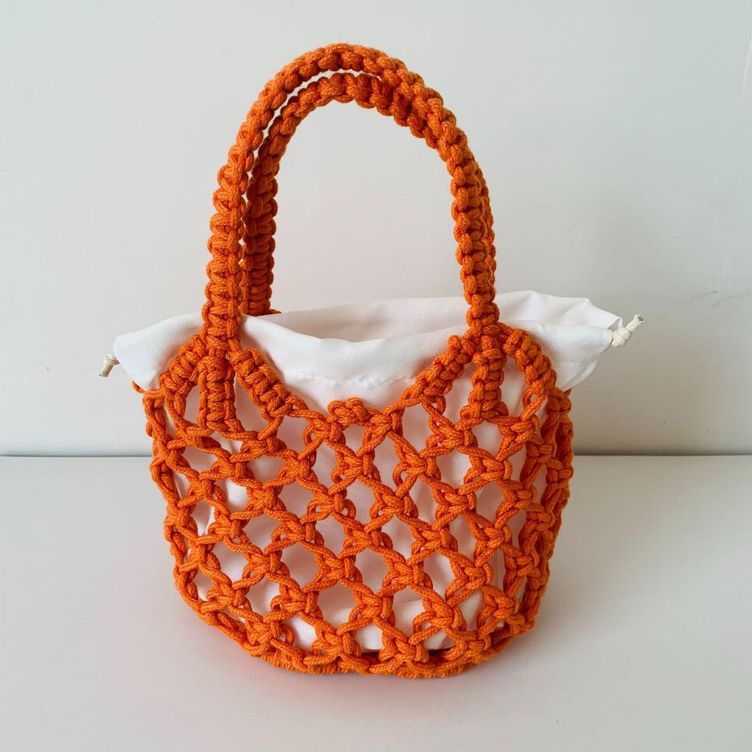 Hand-knotted tote bag with inner drawstring closure Kalsten