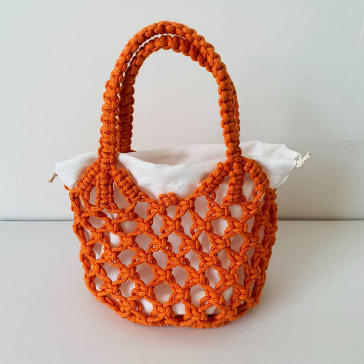 Hand-knotted tote bag with inner drawstring closure Kalsten