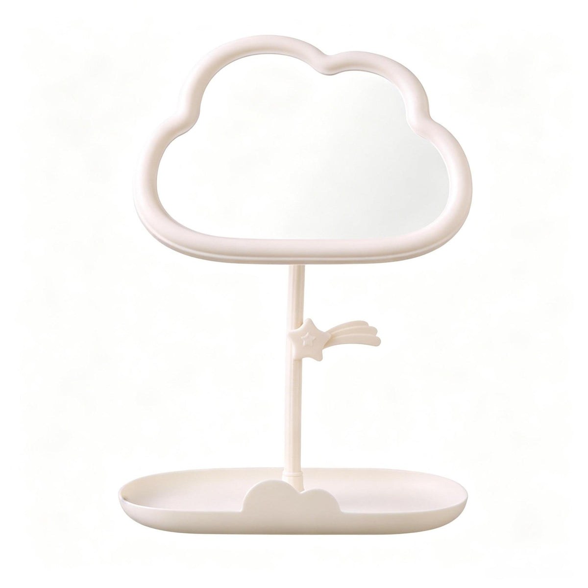Cloud-Shaped Tabletop Makeup Mirror and Organizer