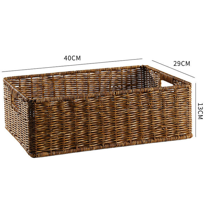Handcrafted Large Rectangular Wicker Storage Basket Kalsten