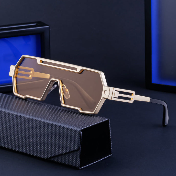 Women's fashionable sunglasses in a futuristic design with a wide frame Kalsten
