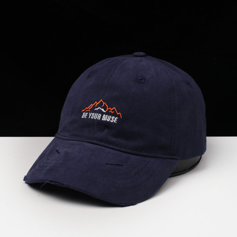 Women's Distressed Cotton Embroidered Baseball Cap Kalsten