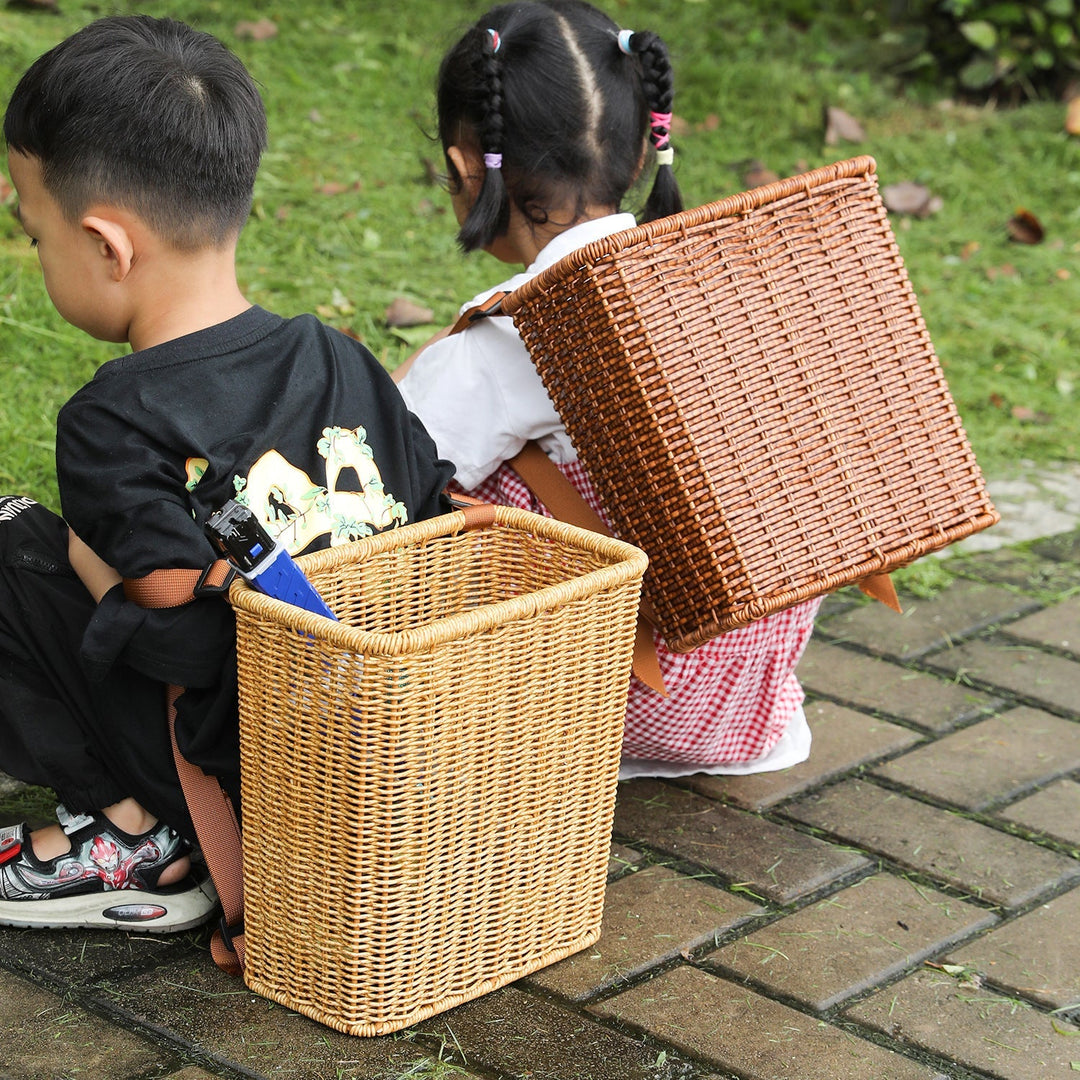 Handcrafted Wicker Storage Basket with Adjustable Strap Kalsten