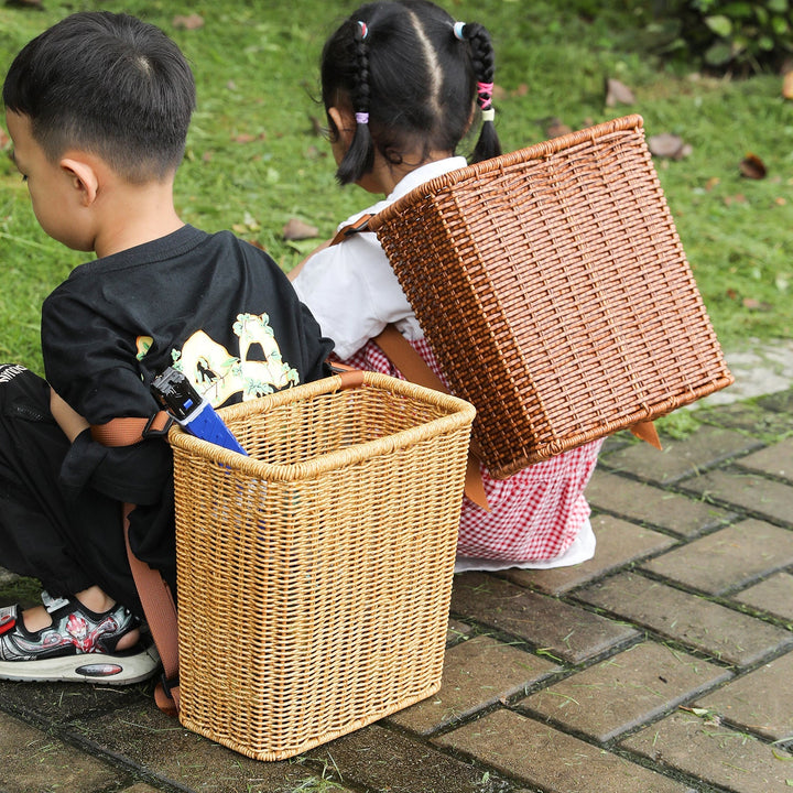 Handcrafted Wicker Storage Basket with Adjustable Strap Kalsten