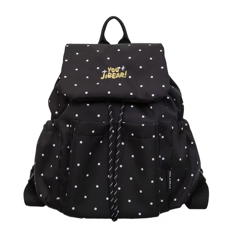 Polka Dot Textured Backpack Kalsten